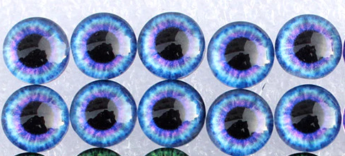 Steklene 3D oči 18mm, viola-blue